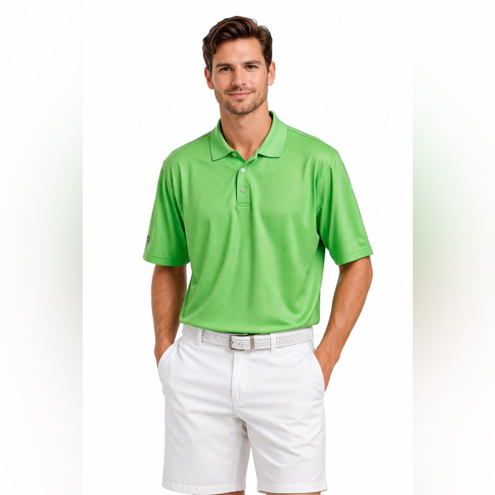Oxford Golf Super Dry CoolMax Polo Shirt Men's Large Limelight Green NWT